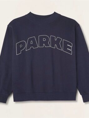 Women's Mockneck Pullover Sweatshirt - Parke x Target Navy Blue L/XL nwt